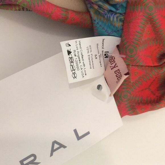 Koral Swim Bikini Top in Striped Geometric NWT - Picture 4 of 4